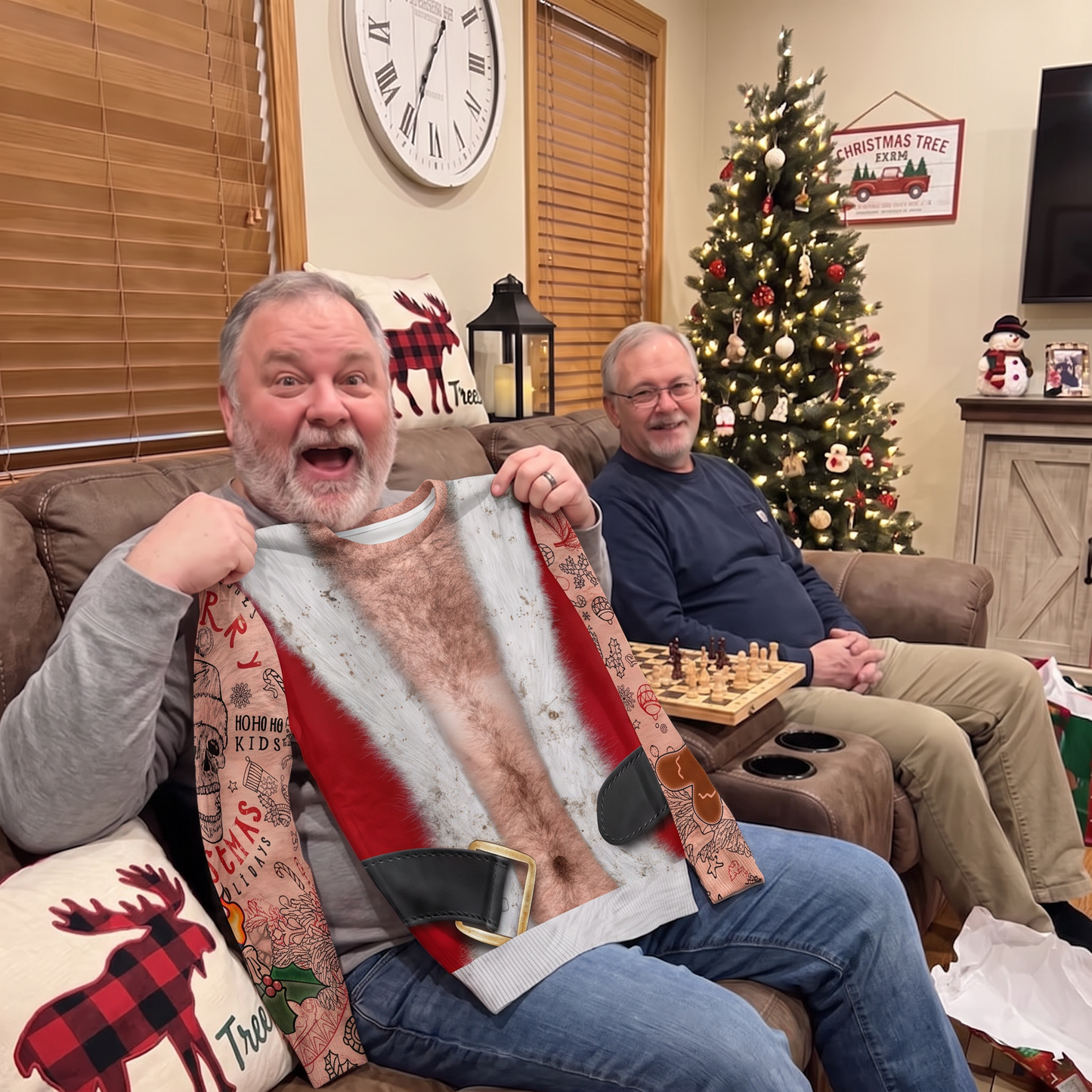 Santa Bare-Chest Sweater